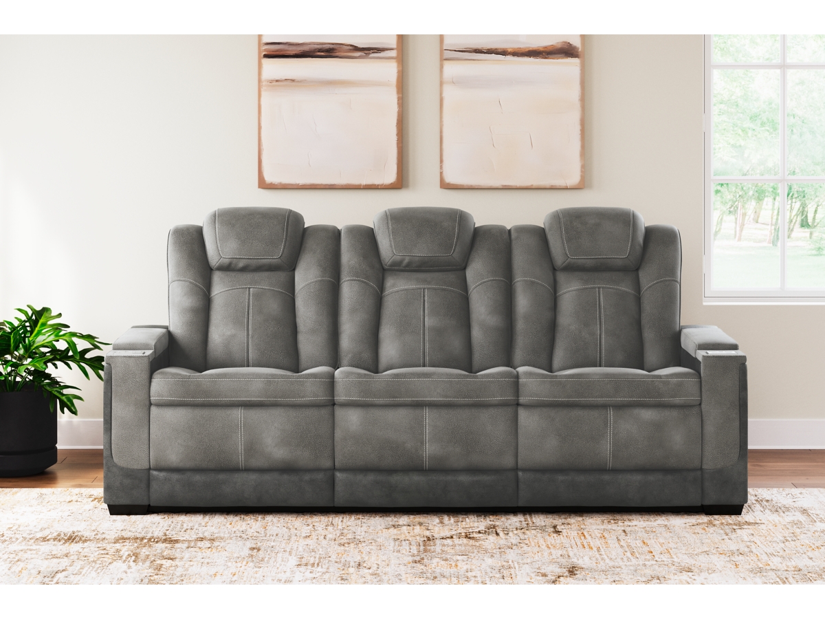 Ashley furniture gray reclining sofa hotsell