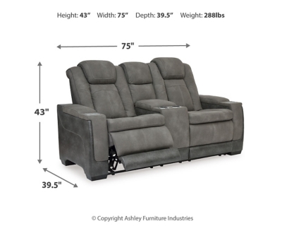 Next-Gen DuraPella Power Reclining Loveseat with Console, Slate, large