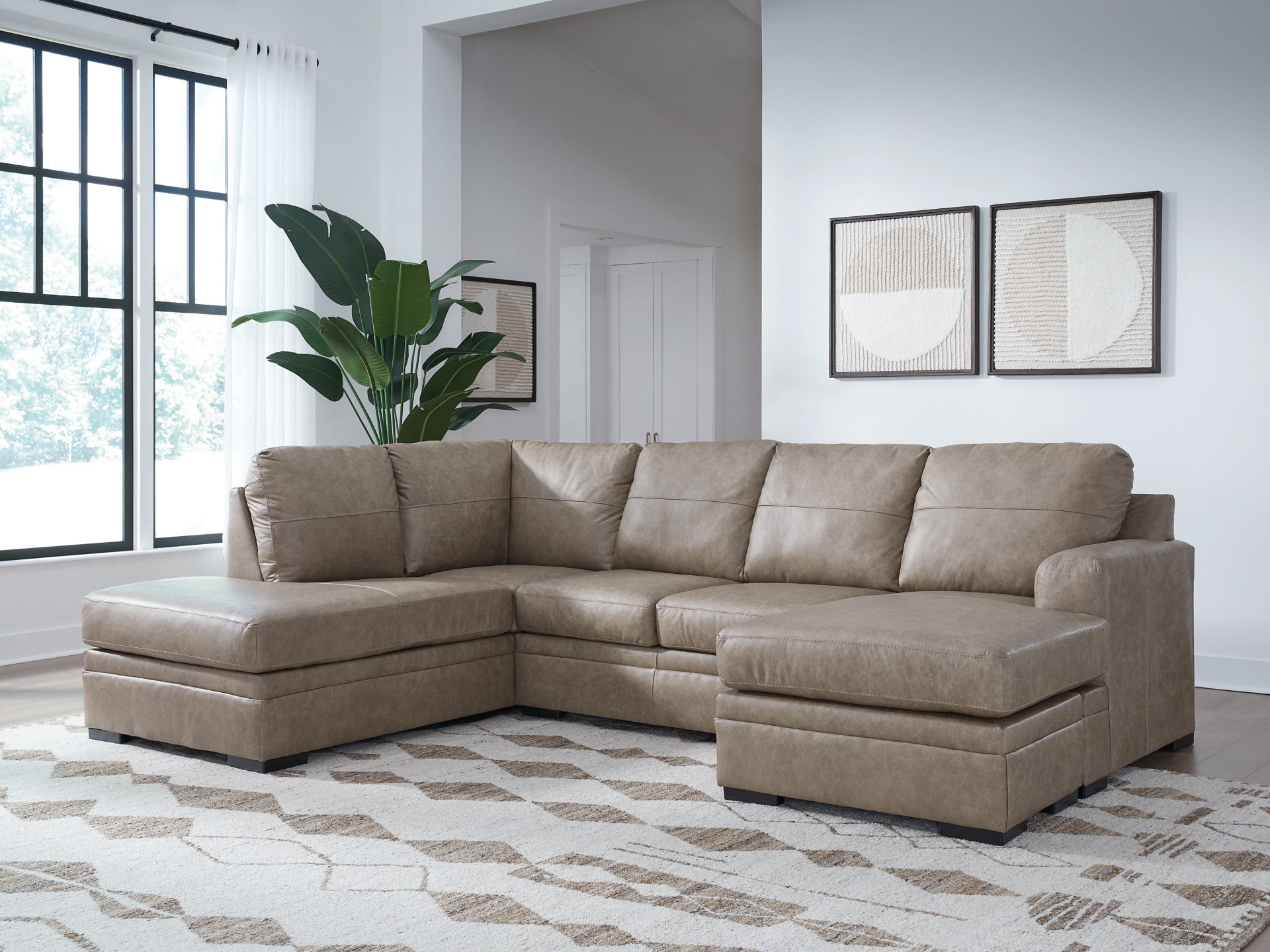 Image 1 of Amuleto 2-Piece Leather Sectional with Chaise