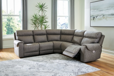 Starbot 5-Piece Dual Power Reclining Modular Sectional, Fossil