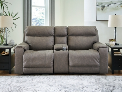 Starbot 3-Piece Dual Power Reclining Modular Loveseat with Console, Fossil