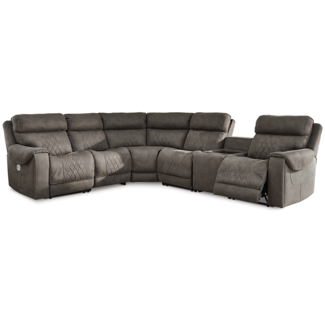 Hoopster 6-Piece Triple Power Reclining Sectional with Touchscreen Console