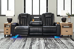 Center Point Reclining Sofa with Drop Down Table, , rollover