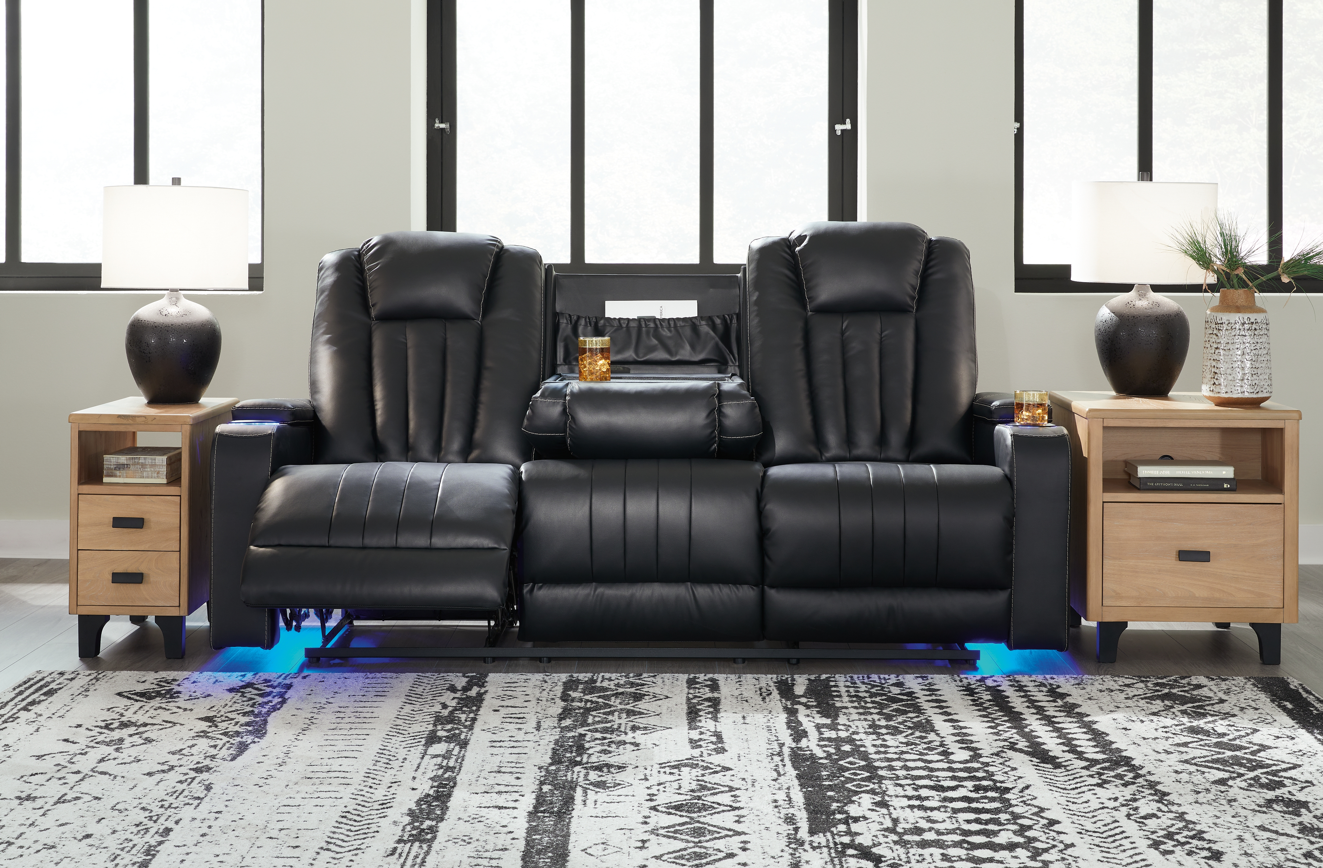 Reclining Sofa With Drop Down Table