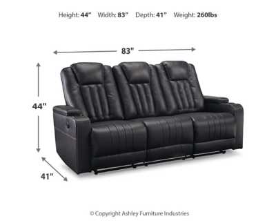 Center Point Reclining Sofa with Drop Down Table, , large