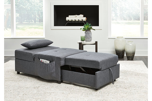 Thrall Single Seat Pop Up Sleeper, Ottoman Converts To Twin Bed