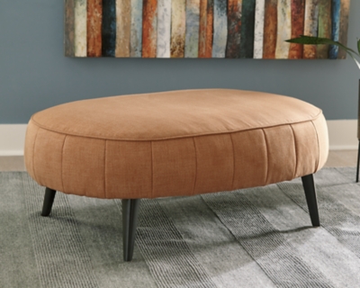 Hollyann Oversized Accent Ottoman, Rust, rollover