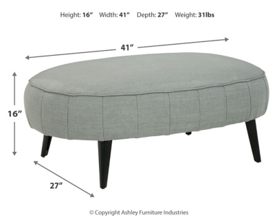 Hollyann Oversized Accent Ottoman, Gray, large