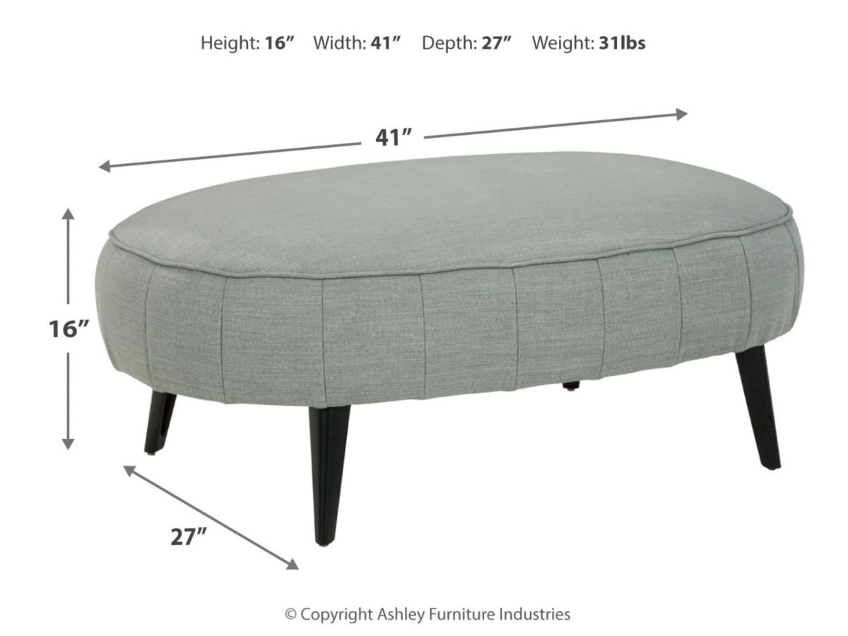 Hollyann Oversized Accent Ottoman - Gray