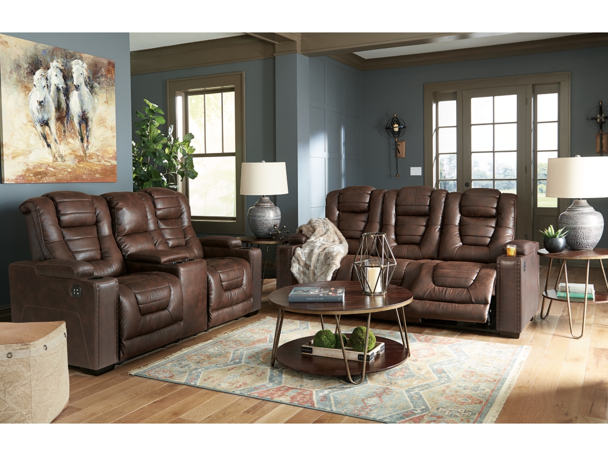 Owner s Box Dual Power Reclining Loveseat with Console Ashley