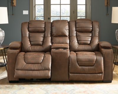 Owner's Box Power Reclining Loveseat with Console, , rollover