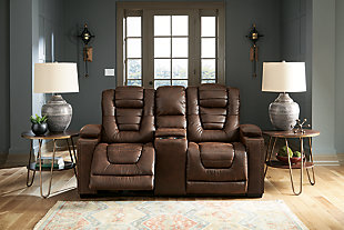 Owner's Box Power Reclining Loveseat with Console, , rollover