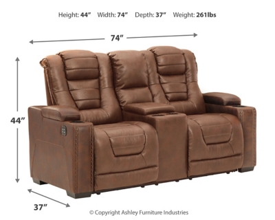 Owner's Box Power Reclining Loveseat with Console, , large