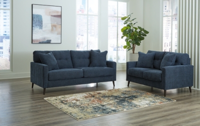 Bixler Sofa and Loveseat, Navy