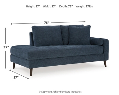 Bixler Right-Arm Facing Corner Chaise Dimensions