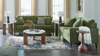 Bixler Sofa and Loveseat, Olive