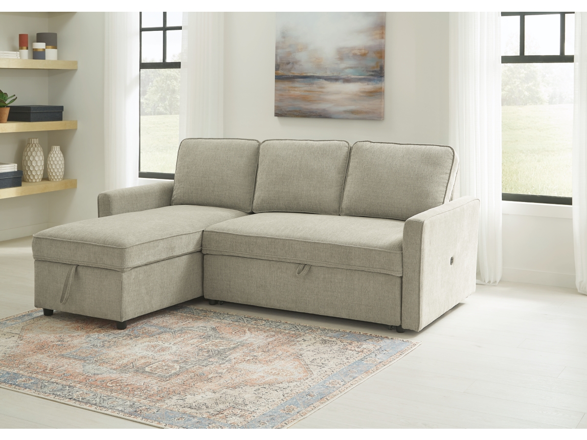 Sofa chaise with pop deals up sleeper