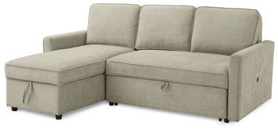 Kerle 2-Piece Sectional with Pop Up Bed, Fog, large