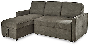 Kerle 2-Piece Sectional with Pop Up Bed, Charcoal, large