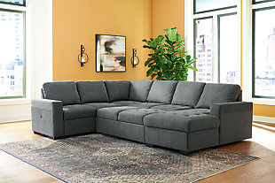 Millcoe 3-Piece Sectional with Pop Up Bed, Gray, rollover