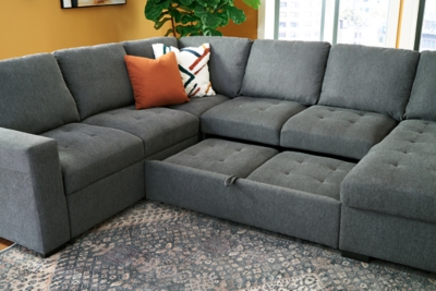 Sectional sofa with online pop up sleeper