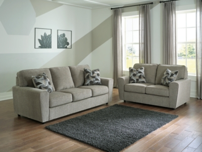 Cascilla Sofa and Loveseat, Pewter