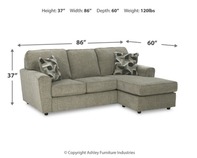 Cascilla Sofa Chaise, Pewter, large