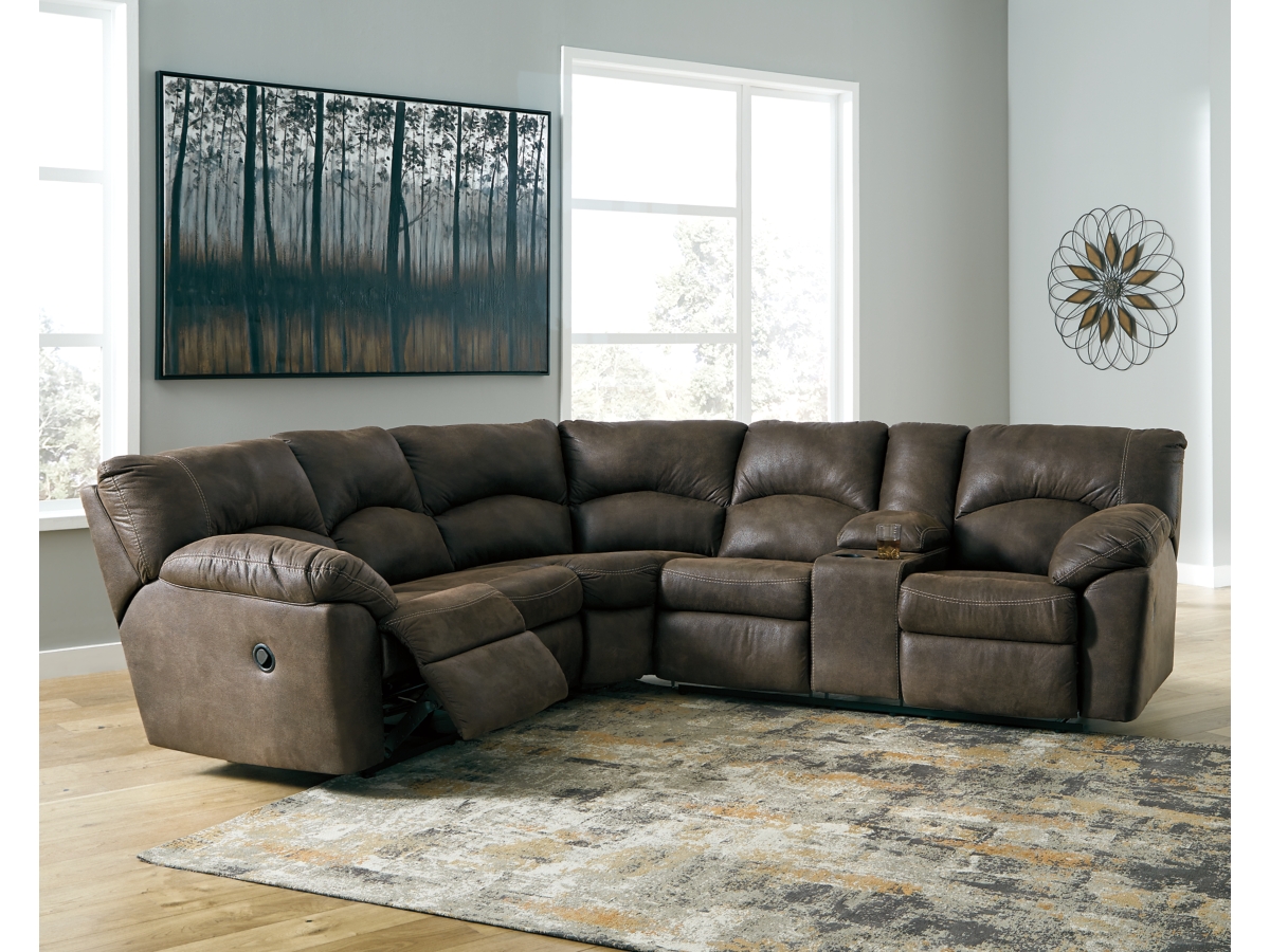 Ashley furniture deals grey reclining sectional