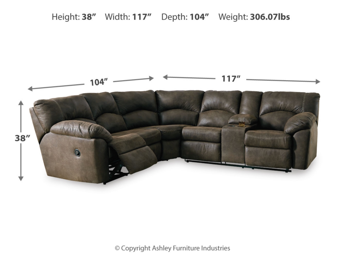 Ashley furniture tambo reclining sectional discount