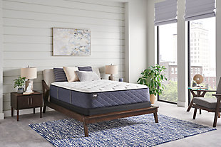 Drift off to comfortably cool slumber on the Sealy Surrey Lane II firm twin mattress. It features trusted motion-reducing encased coils and the exclusive CoreSupport™ Center. The DuraFlex™ Coil Edge increases durability, MoistureProtect™ helps keep you cool, and Surface-Guard Technology™ keeps the mattress protected. Available in a tight top firm.ComfortLoft™ cover with MoistureProtect™ and AllergenProtect™ | Quilt: FlameGuard™ fiber, 2" x 0.5" SealyComfort soft foam, CoreSupport™ Center with 0.5" SealyComfort gel foam | Comfort layers: 2" SealySupport soft foam, 1.5" SealySupport firm foam, 0.5" SealyComfort gel memory foam | 4 vertical handles | Sealy StabilityPlus™ innerspring | 911 coil count | DuraFlex™ Coil Edge | 1" SealySupport firm foam base | 14.5" profile