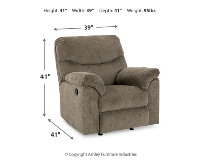 Alphons Recliner, Putty, large