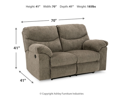 Alphons Reclining Loveseat, Putty, large