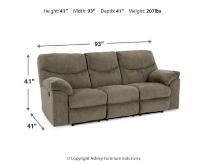 Alphons Reclining Sofa, Putty, large