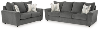 Stairatt Sofa and Loveseat, Gravel, large