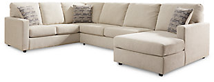Edenfield 3-Piece Sectional with Chaise, Linen, large