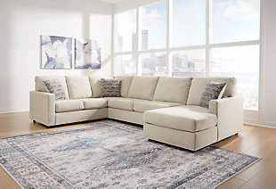 Edenfield 3-Piece Sectional with Chaise, Linen, rollover