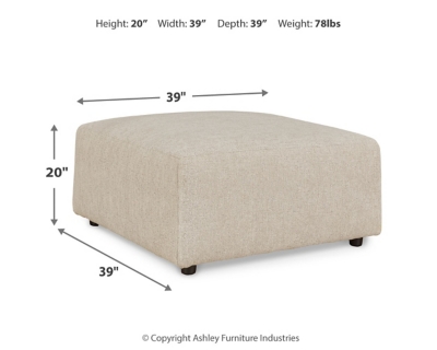 Edenfield Oversized Accent Ottoman, Linen, large