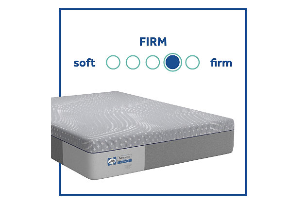 As cool as the other side of the pillow, the Sealy Canterbury Court hybrid firm twin mattress is the most premium hybrid in the Posturepedic® Collection. It features upgraded cooling with a cool-to-the-touch cover, high-density motion-reducing coils, breathable memory foam, and gel foam. The reinforced mattress edge increases durability, while the antibacterial cover keeps the mattress protected. Available in a tight top firm.13" profile | Surface-Guard™ and SealyChill™ | Foam layers: 1.5" ComfortSense Premium memory foam, 2.5" SealySupport gel foam firm | Base: 1" SealySupport™ Gel Foam | Response Pro™ encased coil | 903 coil count | Duraflex™ edge