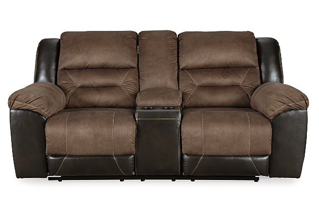 Earhart Manual Reclining Loveseat With Console Ashley Furniture Home - Loveseat Recliner Cover With Center Console