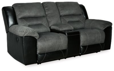 Earhart Reclining Loveseat with Console, Slate, large