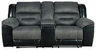 Earhart Reclining Loveseat with Console, Slate, large