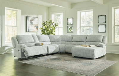 Upholstered reclining sectional sale