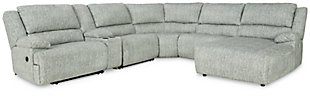 McClelland 6-Piece Reclining Sectional with Chaise, Gray, large