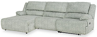 McClelland 3-Piece Reclining Sectional with Chaise, Gray, large
