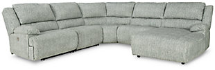 McClelland 5-Piece Power Reclining Sectional with Chaise, Gray, large