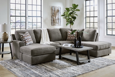 Grey sectional with online chaise lounge