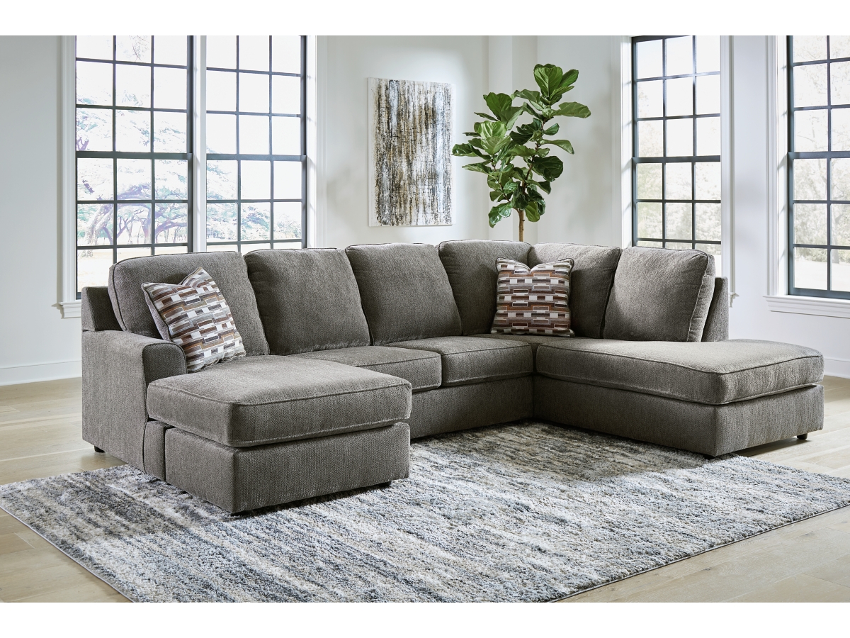 Two seat deals sectional with chaise