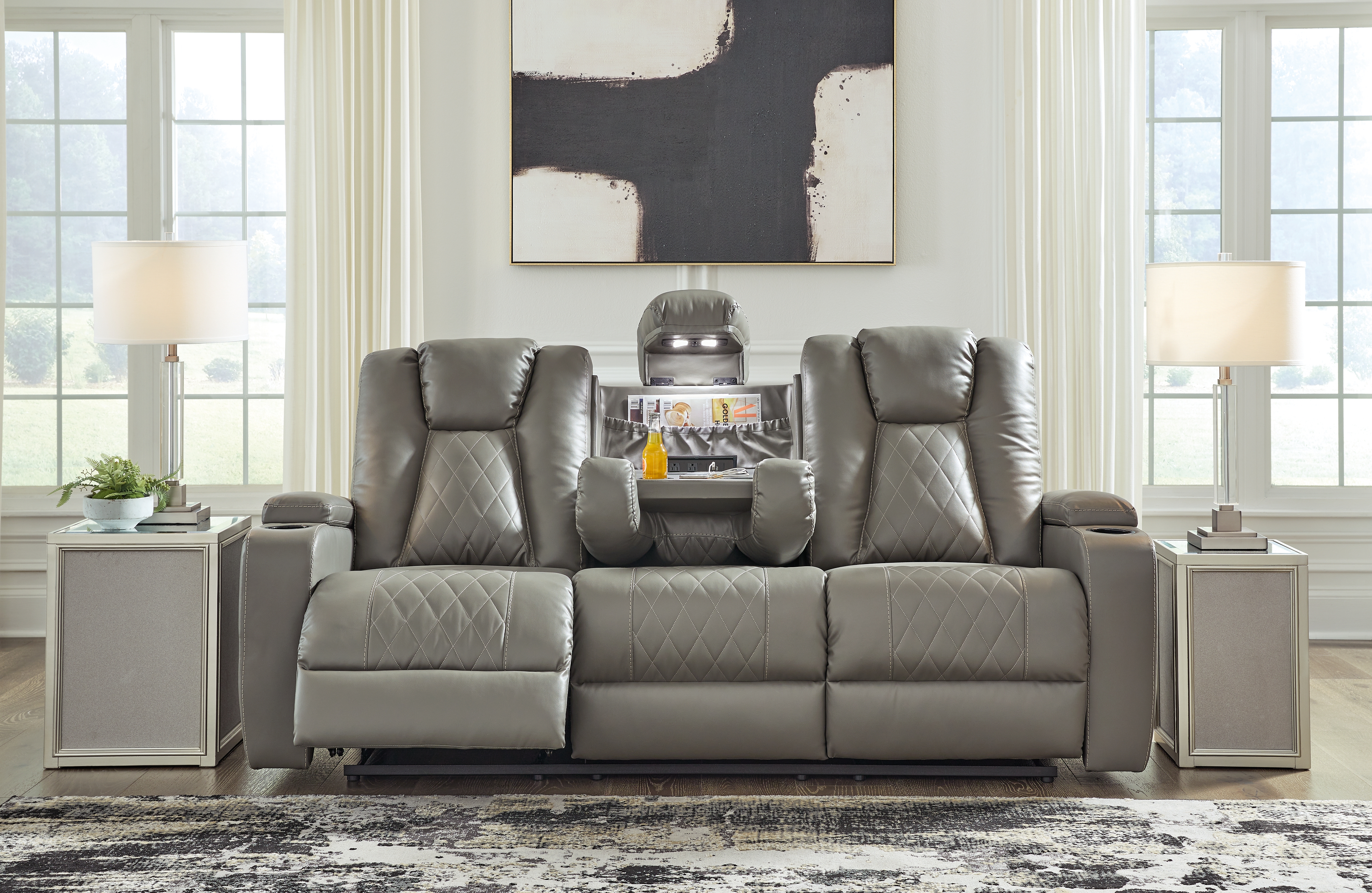 Mancin Reclining Sofa With Drop Down