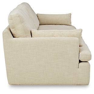 Blending a fresh, clean aesthetic with cloud-like comfort that’s impossible to resist, the Tanavi loveseat sets the scene for living the dream. Whether your look is warm and cozy modern farmhouse or cool, crisp and contemporary, this masterfully crafted modular loveseat tantalizes with feather/fiber blend reversible cushions with pillowy plushness and a linen-like fabric that’s a breath of fresh air. Slim track arms and structural bolster pillows enhance the experience.Includes 2 pieces: left-arm facing corner chair and right-arm facing corner chair | "Left-arm" and "right-arm" describe the position of the arm when you face the piece | Corner-blocked frame | Reversible seat/back cushions | Seat cushions with feather/fiber blend encasing a foam core | Polyester upholstery | Bolster pillows included | Platform foundation system resists sagging 3x better than spring system after 20,000 testing cycles by providing more even support | Smooth platform foundation maintains tight, wrinkle-free look without dips or sags that can occur over time with sinuous spring foundations | Estimated Assembly Time: 5 Minutes