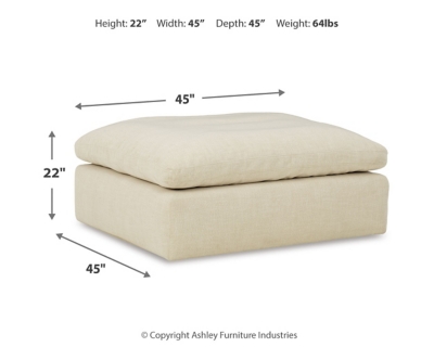 Tanavi Oversized Accent Ottoman, Linen, large